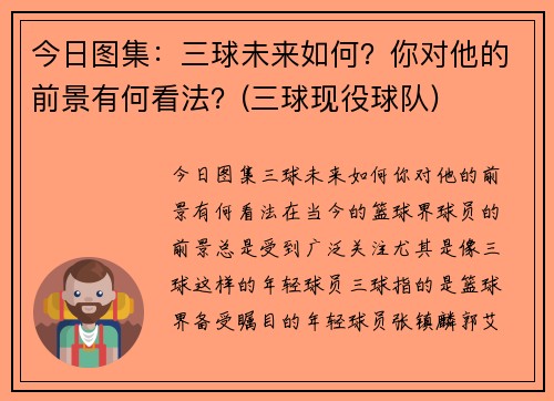 今日图集：三球未来如何？你对他的前景有何看法？(三球现役球队)